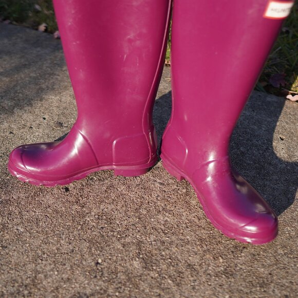 Hunter Purple Violet Original Gloss Round Toe Rain Boots Size 5 M - Picture 10 of 11